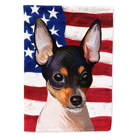 Carolines Treasures Toy Fox Terrier American Canvas House Flag - 28 x 0.01 x 40 in. CK6742CHF
